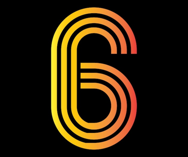 Diseño del logotipo número 6 arte vectorial