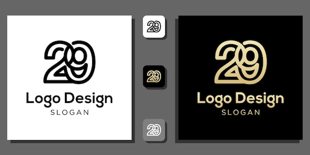diseño de logotipo número dos nueve años calculadora tecnología de porcentaje de codificación numérica con plantilla de aplicación