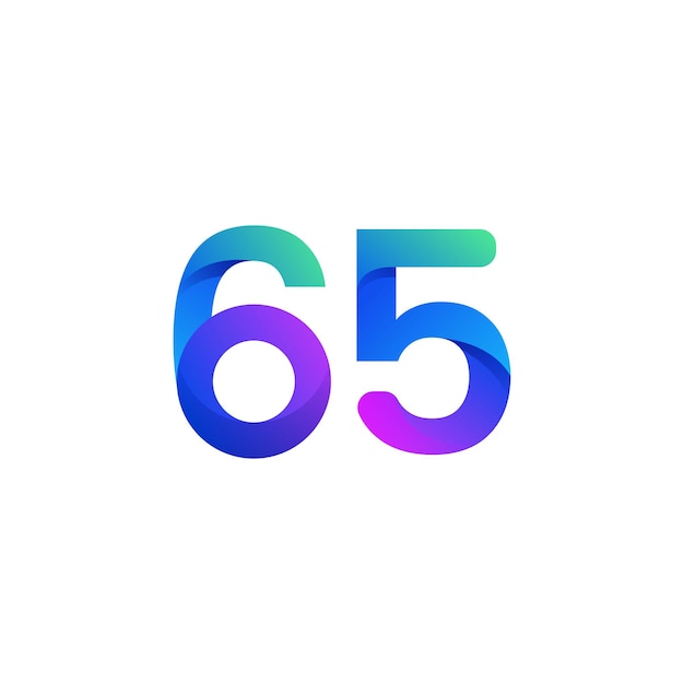Diseño del logotipo del número de gradiente vectorial