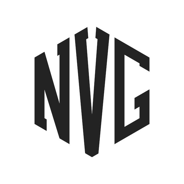 Diseño del logotipo NVG Letra inicial NVG Monograma Logotipo con forma de hexágono