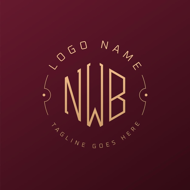Diseño de logotipo de NWB de lujo Letra elegante NWB Monograma Logotipo minimalista Poligono NWB Template de diseño de logotipo