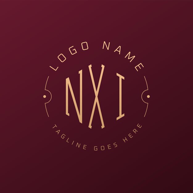 Diseño de logotipo NXI de lujo Letra elegante NXI Monograma Logotipo minimalista Poligono NXI Templata de diseño de logotipo