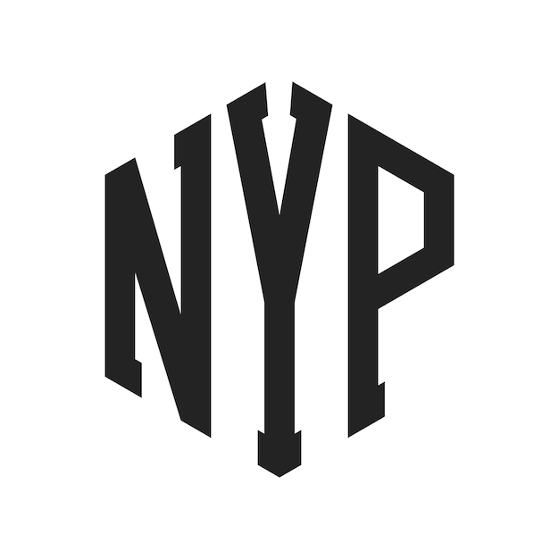 Diseño del logotipo de NYP Letra inicial Logotipo del monograma de NYP utilizando la forma de hexágono