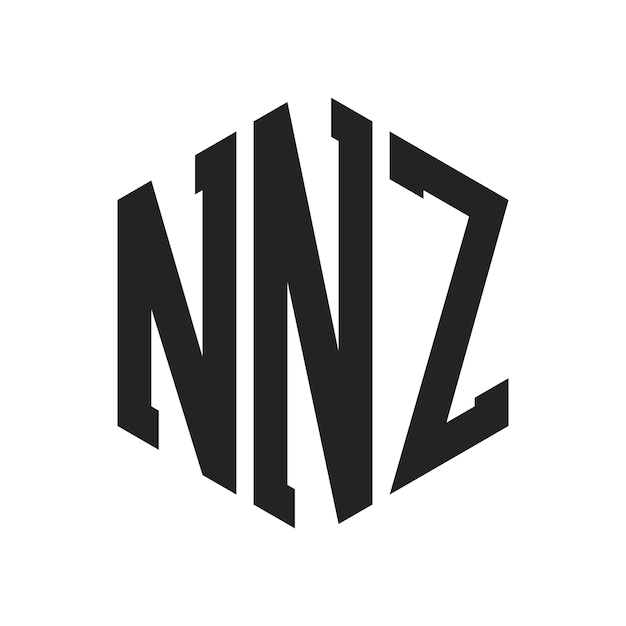 Diseño del logotipo de NZ Letra inicial NNZ Monograma Logotipo con forma de hexágono