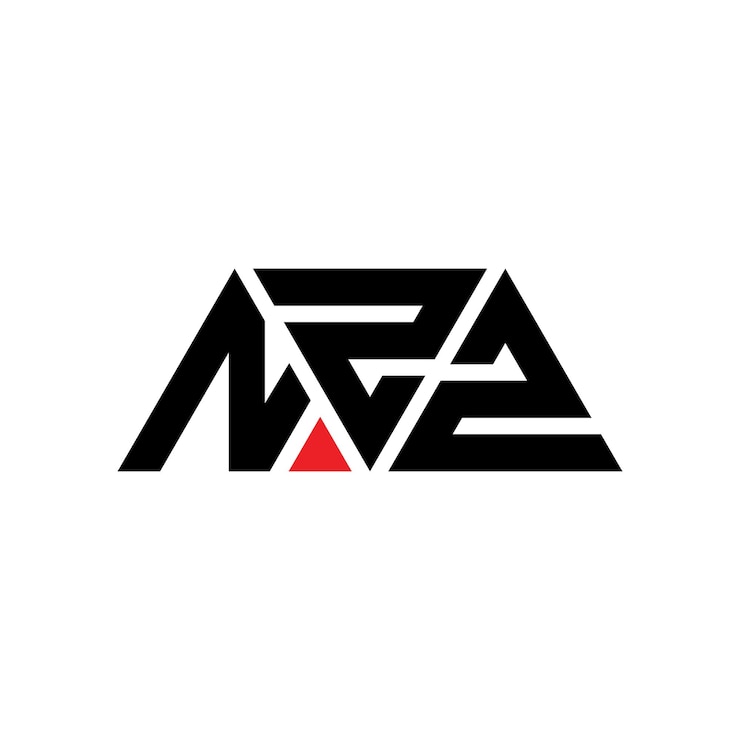 Vector diseño del logotipo de nz triángulo con forma de triángulo diseño del logó triángulo de nz monograma modelo de logotipo vectorial triángulo nz con color rojo logotipo triangular nz simple elegante y lujoso logotipo nz