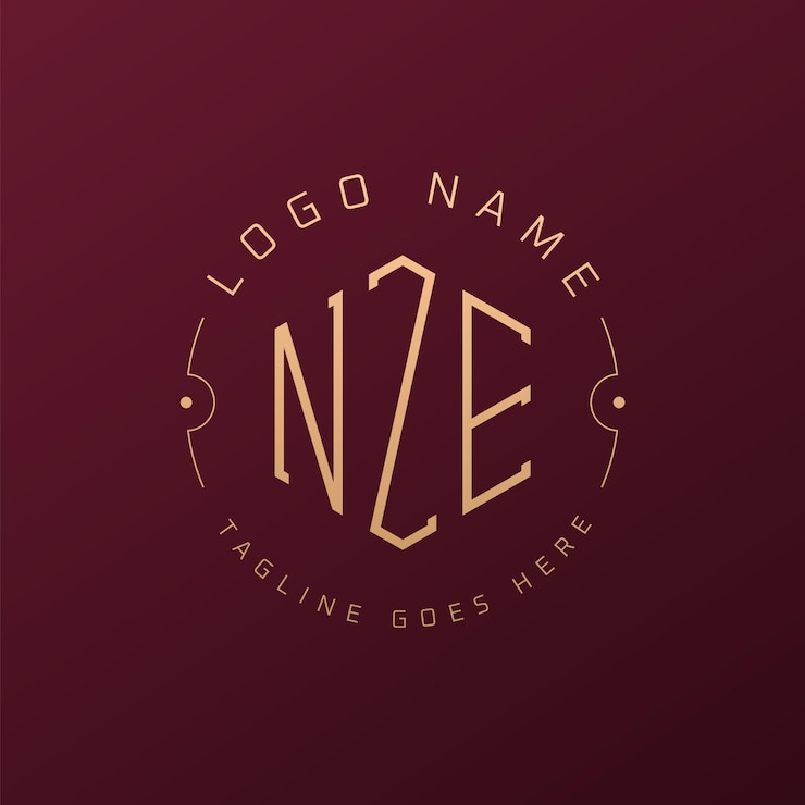 Vector diseño de logotipo de nze de lujo letra elegante nze monograma logotipo minimalista poligono plantilla de diseño de logotipo nze