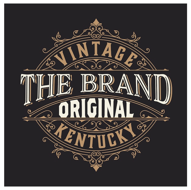 Diseño de logotipo o banner vintage con elementos ornamentales