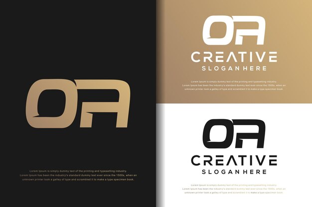 Diseño de logotipo OA de letra de monograma abstracto