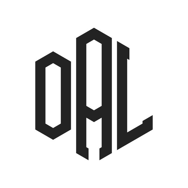 Diseño del logotipo OAL Letra inicial OAL Monograma Logotipo con forma de hexágono