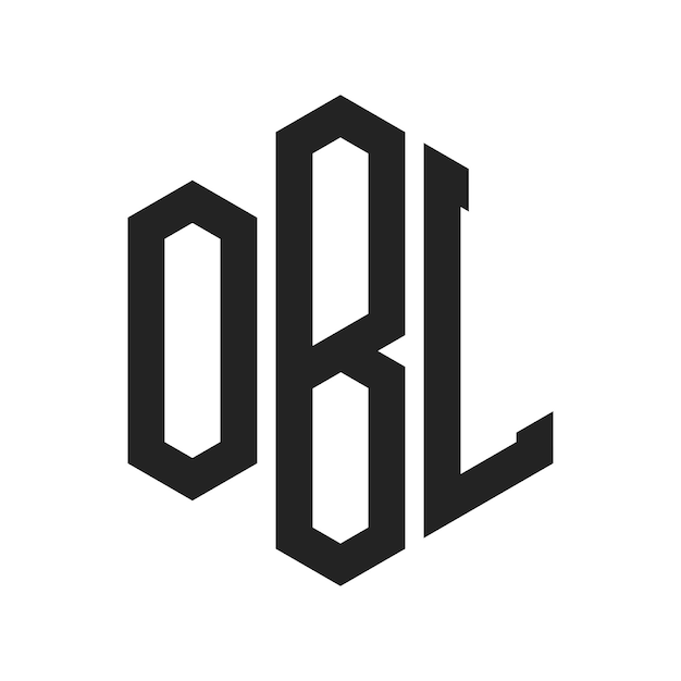Diseño del logotipo OBL Letra inicial OBL Monograma Logotipo con forma de hexágono