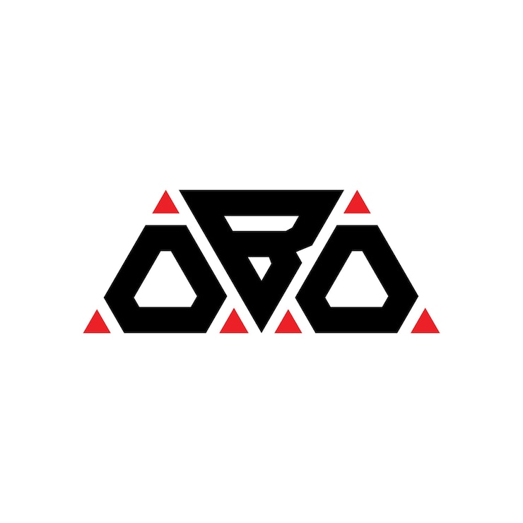 Vector el diseño del logotipo obo con letras triangulares en forma de triángulo obo con diseño de monograma obo con triángulo vectorial obo con logotipo triangular de color rojo obo sencillo, elegante y lujoso obo