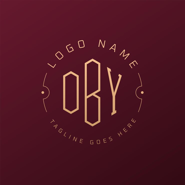 Vector diseño de logotipo de oby de lujo letra elegante oby monograma logotipo minimalista poligono plantilla de diseño de logotipo oby