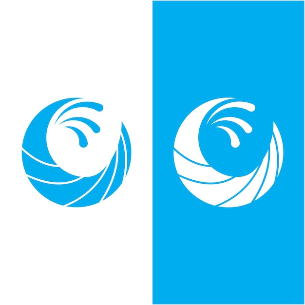 Diseño del logotipo de Ocean Waves Ilustración del icono de la playa