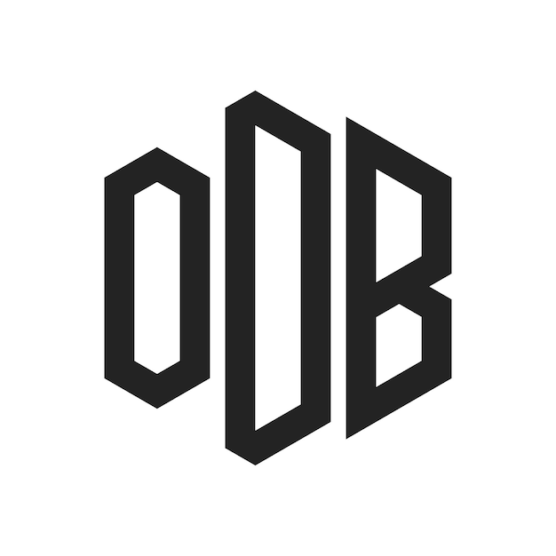 Diseño del logotipo de ODB Letra inicial ODB Monograma Logotipo con forma de hexágono