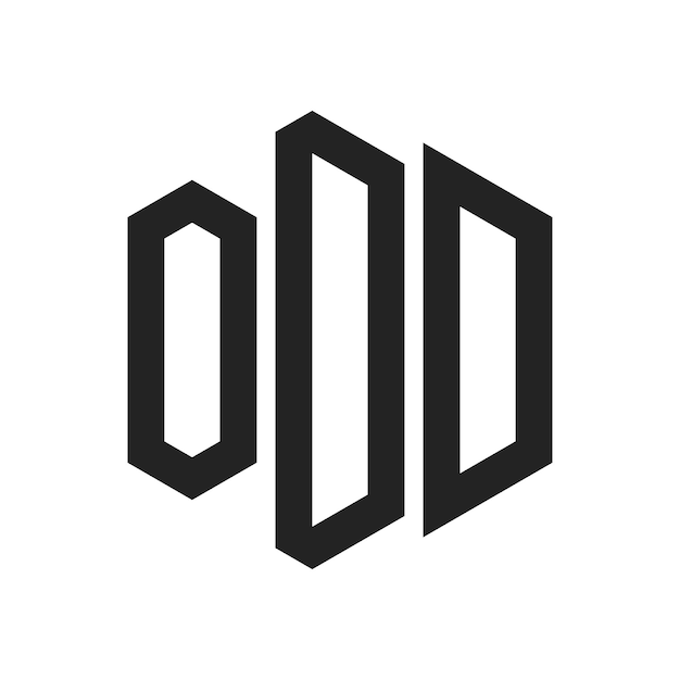Diseño del logotipo ODD Letra inicial ODD Monograma Logotipo con forma de hexágono
