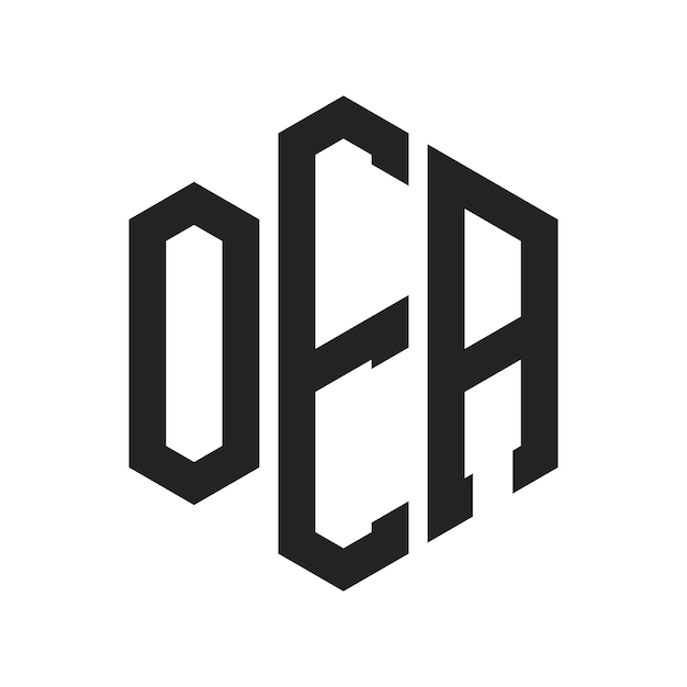 Diseño del logotipo de la OEA Letra inicial Monograma de la Oea Logotipo con forma de hexágono