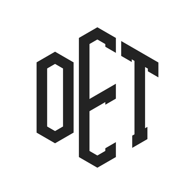 Diseño del logotipo de OET Letra inicial OET Monograma Logotipo con forma de hexágono