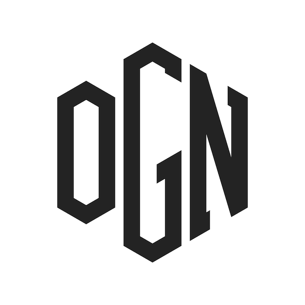 Diseño del logotipo de OGN Letra inicial OGN Monograma Logotipo con forma de hexágono