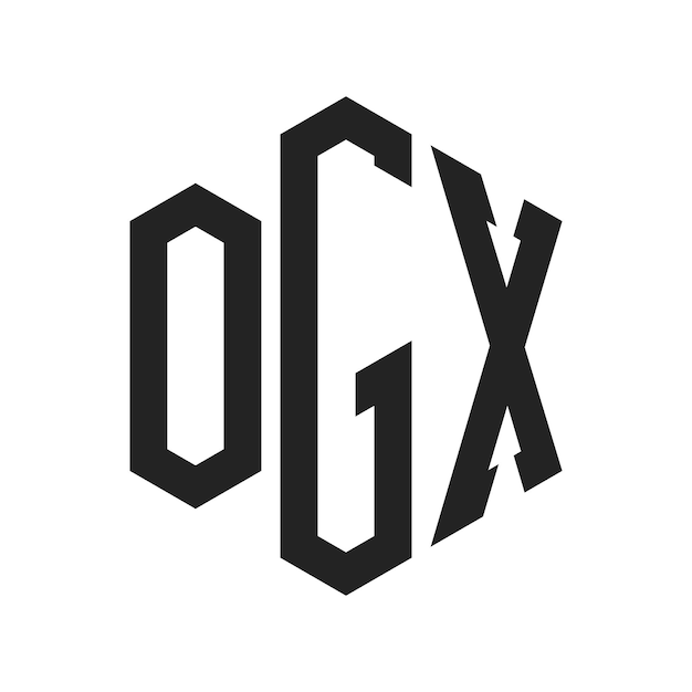 Diseño del logotipo de OGX Letra inicial OGX Monograma Logotipo con forma de hexágono