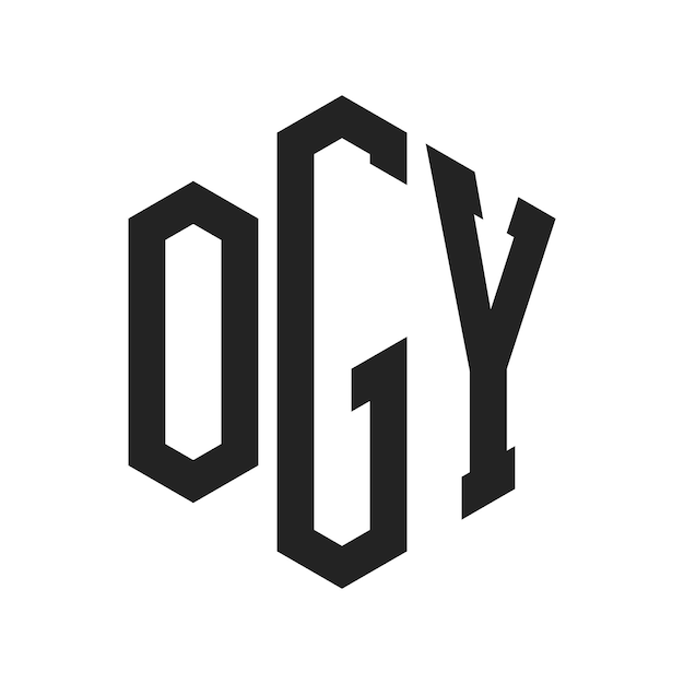 Diseño del logotipo de OGY Letra inicial OGY Monograma Logotipo con forma de hexágono
