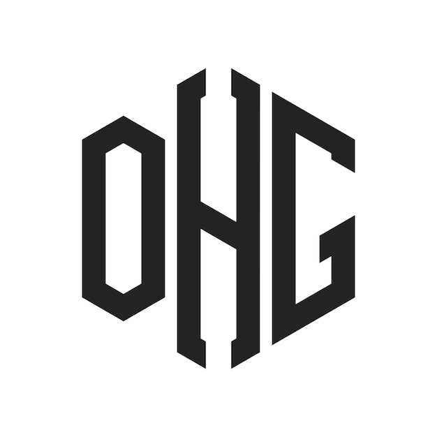 Diseño del logotipo de OHG Letra inicial OHG Monograma Logotipo con forma de hexágono
