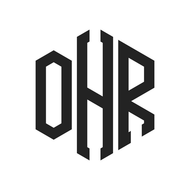 Diseño del logotipo OHR Letra inicial OHR Monograma Logotipo con forma de hexágono