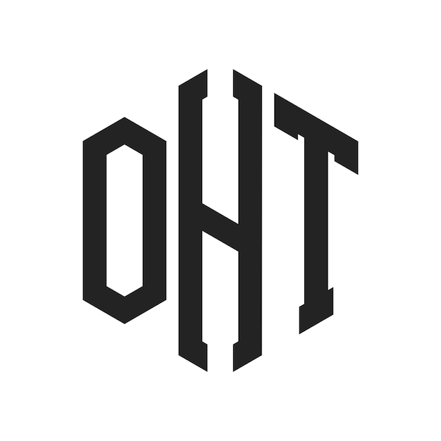 Diseño del logotipo de OHT Letra inicial OHT Monograma Logotipo con forma de hexágono