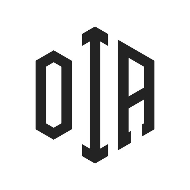 Diseño del logotipo de la OIA Letra inicial Logotipo del monograma de laOIA con forma de hexágono