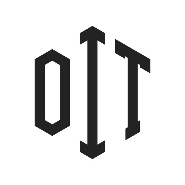 Diseño del logotipo de la OIT Letra inicial Monograma de la OITS Logotipo con forma de hexágono