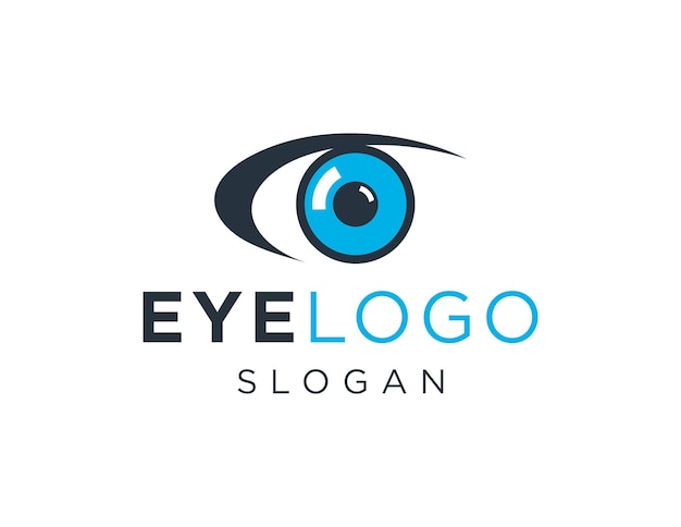 Diseño del logotipo del ojo creado utilizando la aplicación Corel Draw 2018 con un fondo blanco