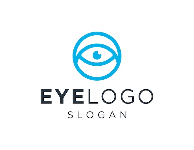 Diseño del logotipo del ojo creado utilizando la aplicación corel draw 2018 con un fondo blanco