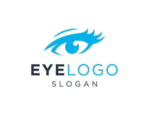 Vector diseño del logotipo del ojo creado utilizando la aplicación corel draw 2018 con un fondo blanco