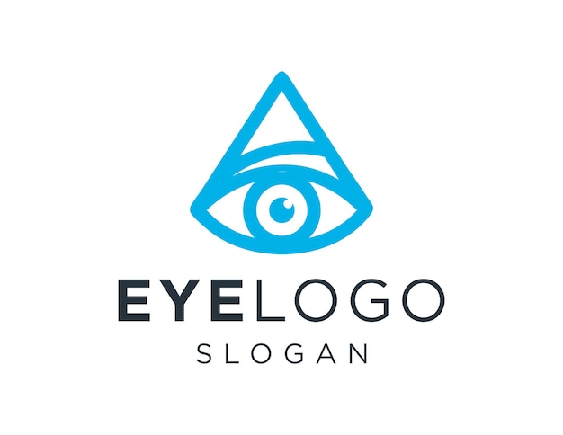 Diseño del logotipo del ojo creado utilizando la aplicación Corel Draw 2018 con un fondo blanco