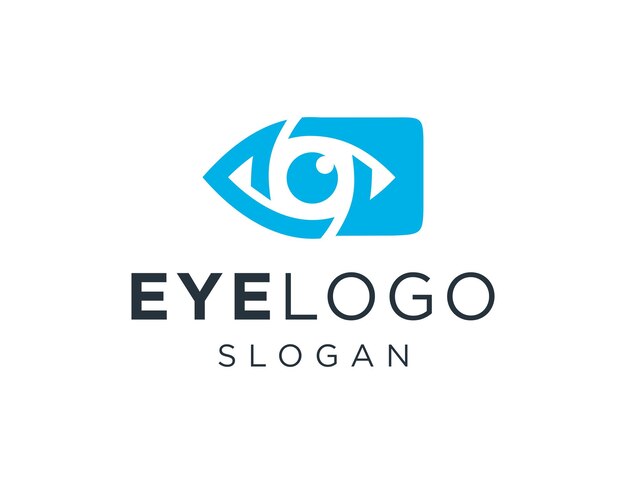 Vector diseño del logotipo del ojo creado utilizando la aplicación corel draw 2018 con un fondo blanco