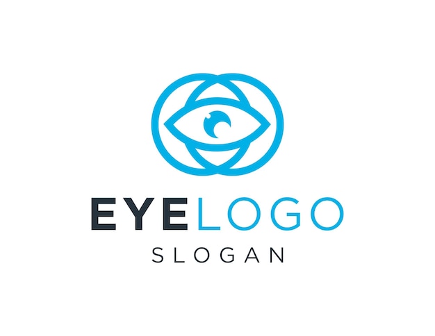 Diseño del logotipo del ojo creado utilizando la aplicación corel draw 2018 con un fondo blanco