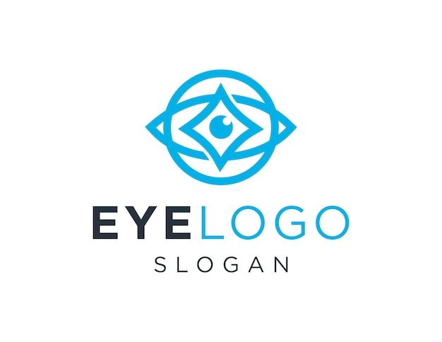 Diseño del logotipo del ojo creado utilizando la aplicación Corel Draw 2018 con un fondo blanco