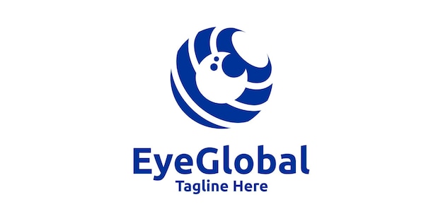 Diseño del logotipo del ojo creativo del mundo y el diseño de la plantilla del logotipo y el globo del mundo icono del símbolo idea creativa