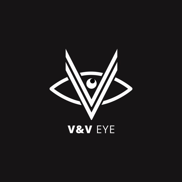 Diseño del logotipo del ojo de forma vv