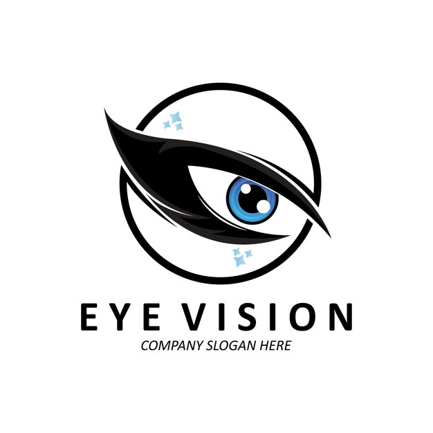 Diseño de logotipo de ojos Visión del mundo ilustración vectorial de órganos