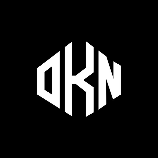 Diseño del logotipo de OKN con letras en forma de polígono OKN diseño del logotipo en forma de póligono y cubo OKN hexágono modelo de logotipo vectorial colores blanco y negro OKN monograma logotipo de negocios e inmobiliario
