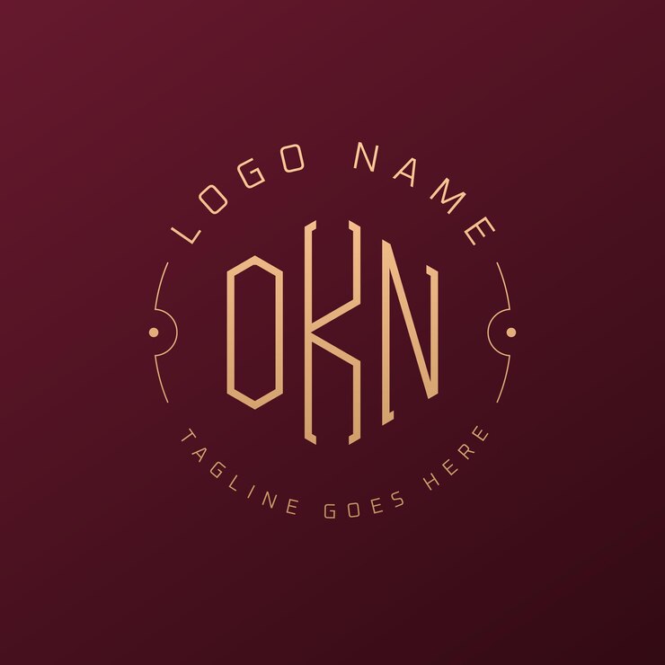 Vector diseño de logotipo de okn de lujo letra elegante okn monograma logotipo minimalista poligono plantilla de diseño de logotipo okn