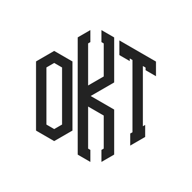 Diseño del logotipo de OKT Letra inicial Logotipo del monograma de OKT con forma de hexágono