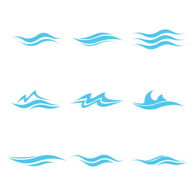 Diseño del logotipo de la ola de agua abstracta azul Premium Vector