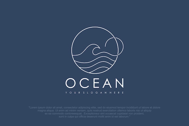 Diseño del logotipo de las olas de agua Colección de formas de olas Conjunto de logotipos de olas de mar en ilustración vectorial blanca