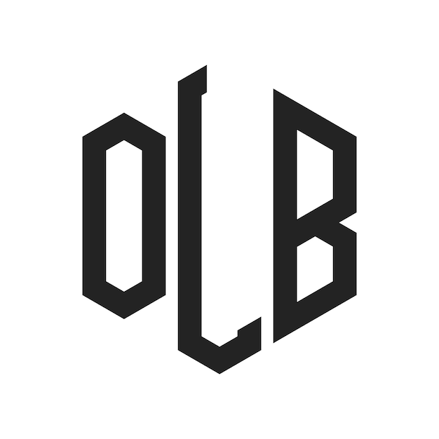 Diseño del logotipo OLB Letra inicial OLB Monograma Logotipo con forma de hexágono