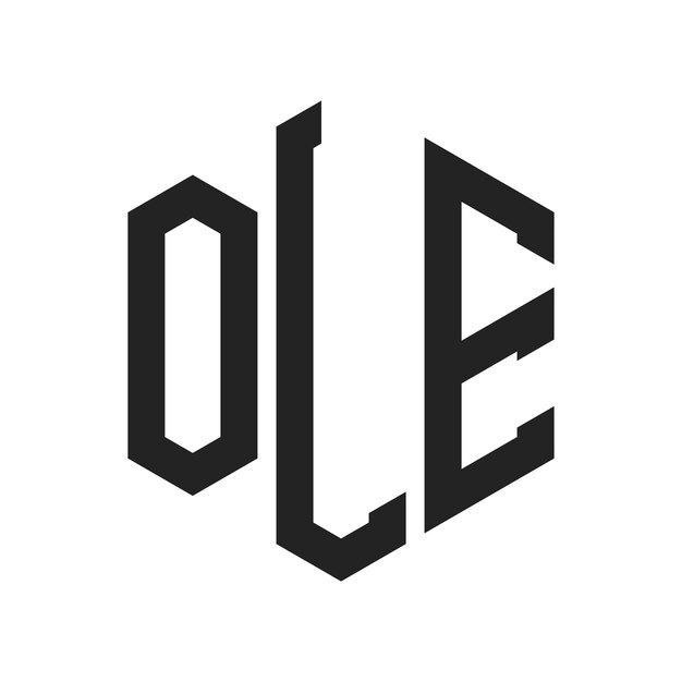 Diseño del logotipo de OLE Letra inicial OLE Monograma Logotipo con forma de hexágono