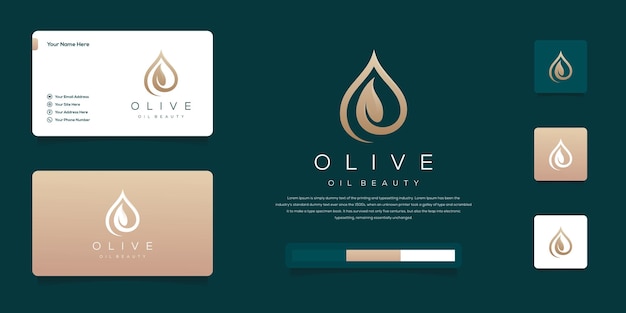 diseño de logotipo de olivo y aceite y tarjetas de visita
