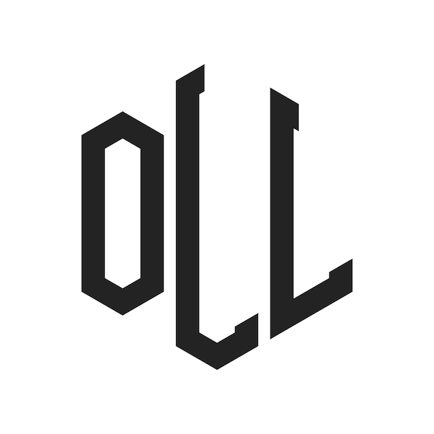 Diseño del logotipo de OLL Letra inicial OLL Monograma Logotipo con forma de hexágono