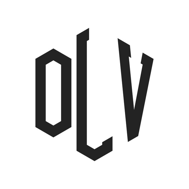 Diseño del logotipo de OLV Letra inicial Logotipo del monograma de OLV con forma de hexágono