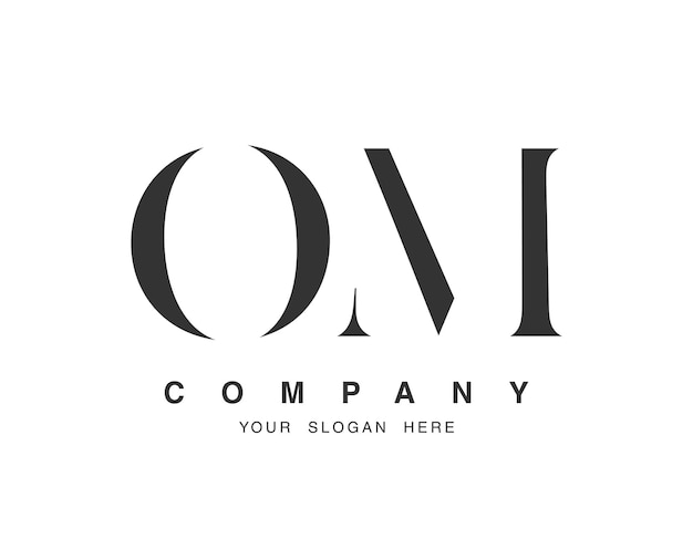 Diseño del logotipo OM Letra inicial o y m estilo de fuente serif Nombre de empresa clásico creativo tipografía Logotipo o identidad de moda